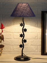 Blue Jute Zig Zag Star Table Lamp with Iron Base (AE11)